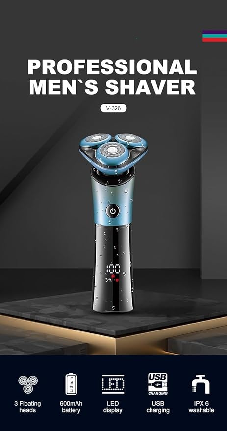 Head Shaver for Men IPX6 3D Floating Rotary Blades Shaving Machine Rechargeable Professional Electric Shaver for Men