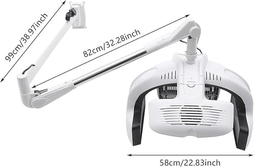 1500W Wall-Mounted Hair Dryer for Salons Adjustable Boom LCD Panel 5 Heating Discs Multi-Function Hairdressing Dryer for Drying Styling Coloring and Hair Care