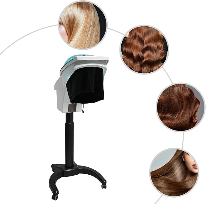 750W 5Heads Infrared Heat LampHairdressing HeaterMultifunctional Salon Hair DryerHair Color ProcessorHair Treatment MachineSalon Heat Lamp Headed Lamp (White)