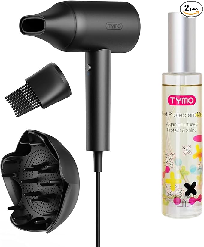 TYMO AIRBLISS Blow Dryer + TYMO Heat Protectant Spray for Hair