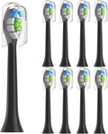 8 Pack Replacement Toothbrush Heads Compatible for HX6063 with Hygienic Caps Fits Electri(Black B)