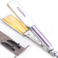 Faszin Professional Hair Straightener 1.65inch Wide-Plate Titanium Negative Ion Flat Iron 30s Rapid Heating LED Temp Display Wide Voltage &amp 10 Adjustable Temp Levels (260-450℉)-Cream-White