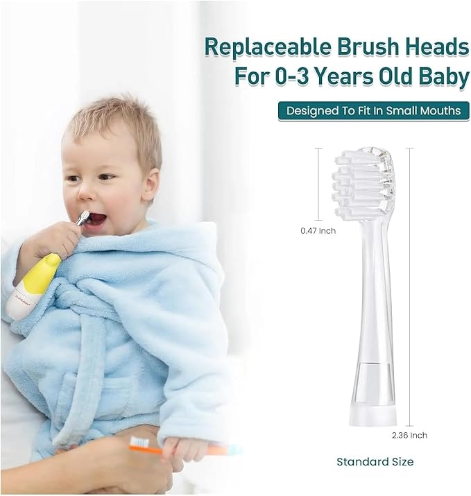 Replacement Toothbrush Heads Compatible for Seago SG902/SG602 Electric 0-3 Years Toddler Kids Oral Care Soft T Bristl(20 Small Heads)