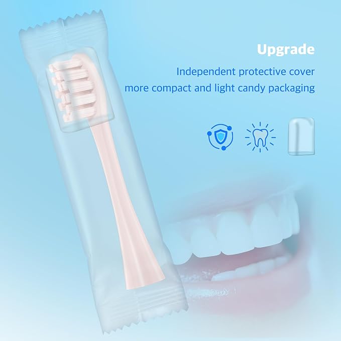 6 Pack Electric Toothbrush Replacement Heads Suitable for Oclean X Pro Elite/X/X Pro/Flow/F1/Air 2-Vacuum-Sealed with Hygienic CapsBonus Tongue Scraper &amp Travel Cup Included-Pink
