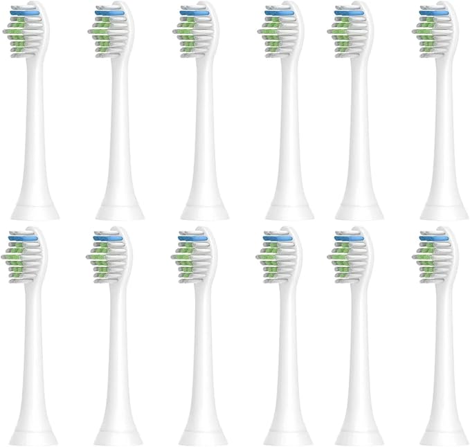 4pcs Replacement Brush Head Compatible with PH Sonic Care Diamondclean Electric Toothbrush(12pcs White)