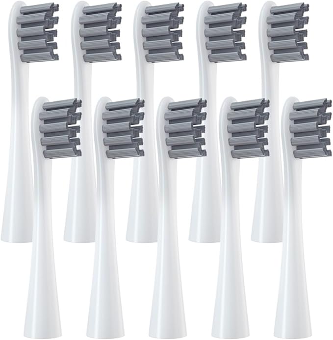 10PCS Replacement Brush Heads Compatible for X/X PRO/ Z1/ F1/ One/Air 2 /SE Toothbrush Nozzles(10pcs Gray)