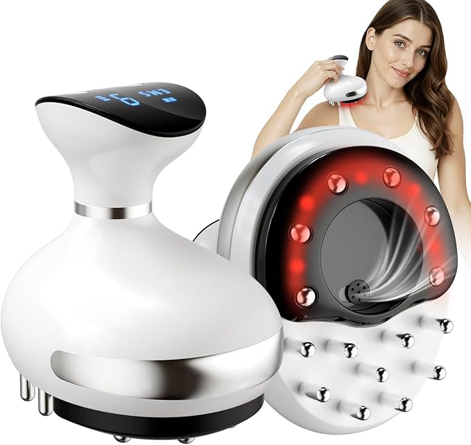 Electric 2-in-1 Body Massager for Relaxation Smooth Edge Glide Massage &amp Comfort Suction with Heat for Legs Arms &amp Abdomen Home Wellness Tool White