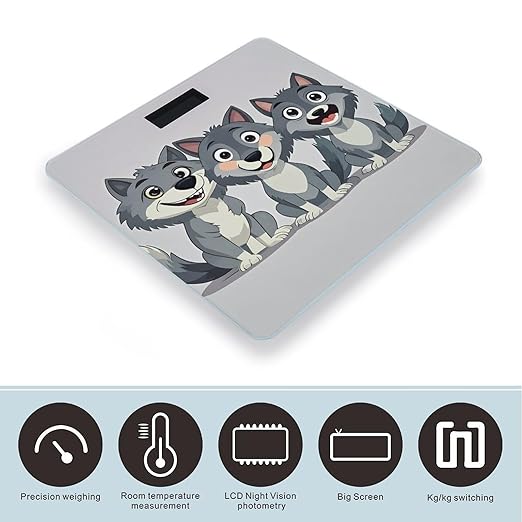 Wolfs Smart Scale for Body Weight Accurate Bathroom Scale with LED Display Digital Weight Scales Weighing Machine High Precision Scales for Bath Home