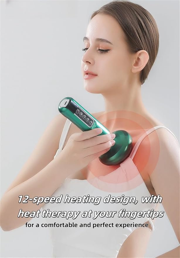 Black Intelligent Handheld Massager Hand-Held Lipolysis Machine Massage Abdominal Belly Thighs Butt Neck Suction Remover Shaping for Women Men at Home