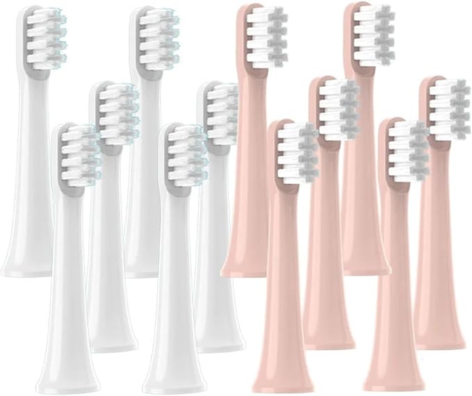 Compatible for 20/50/100PCS PCS for MIJIA T100 Brush Heads Replacement Soft Bristle Sonic Electric Toothbrush Nozzles(20White)