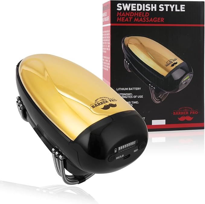 Professional Cord/Cordless Barber Handheld Heat MassagerUSB Charge Vibration Neck/Legs/Hand Massage 2 Massage Nodes1 Hot Button