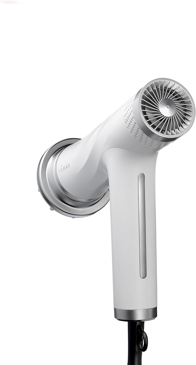 YA-MAN SPA Styler Blow Dryer + Scalp MassageIonic Reset Technology Hair Dryer with Diffuser Attachment - Quiet Lightweight and Powerful (White)