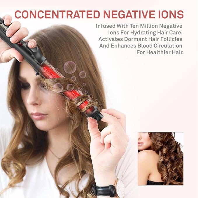Caliber Lumina Heat Professional Infrared Curling Iron with Digital Temperature Control 3 Sizes (1-1/4 (32mm))