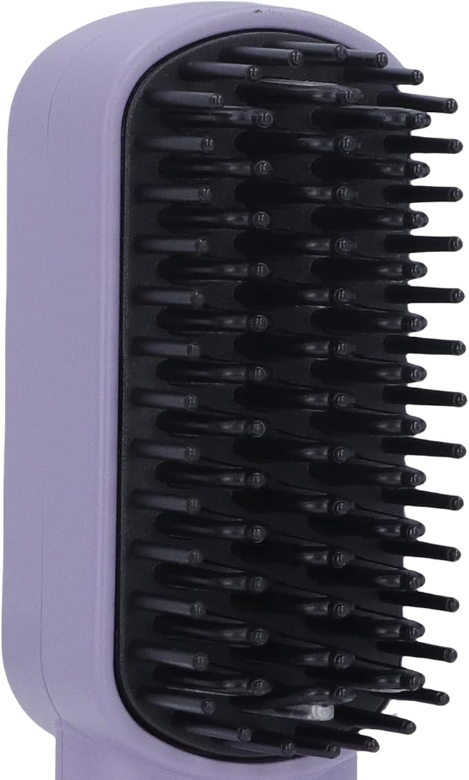 Brrnoo 2500mAh Hair Straightener Brush Fast Heating Portable Hair Straightening Comb with Built in Conditioner and 3 Adjustable Temperature Gears for Women (Purple)