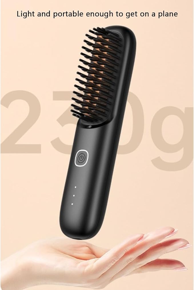 Cordless Hair Straightener Brush Smart Temperature Control 2 Billion Negative Ions Dual MCH Ceramic Plates Compact Design for Styling Anytime Anywhere with 3 Gears ABS