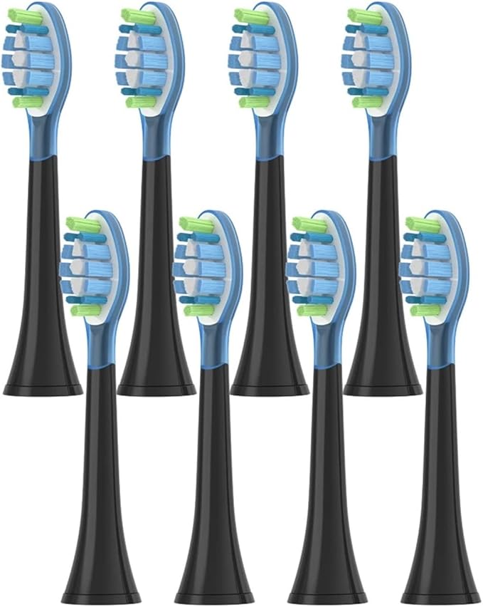 8Pcs Replacement Brush Heads for HX6064 HX6930 HX6730 Electric Toothbrush 4100 6500 6100 5300 C3(C3 Black)
