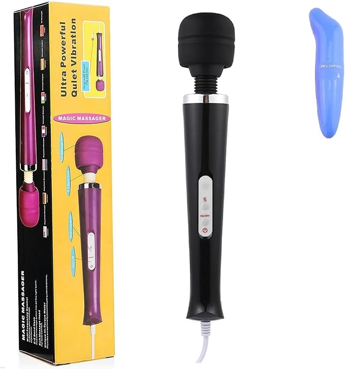 Power Massager Handheld Tool Electric Foot Neck Back Hand Leg Arm Muscle Aches for Women Men Massage Therapy Pain Relief Deep Tissue Toy Black Big and Blue Small Tool