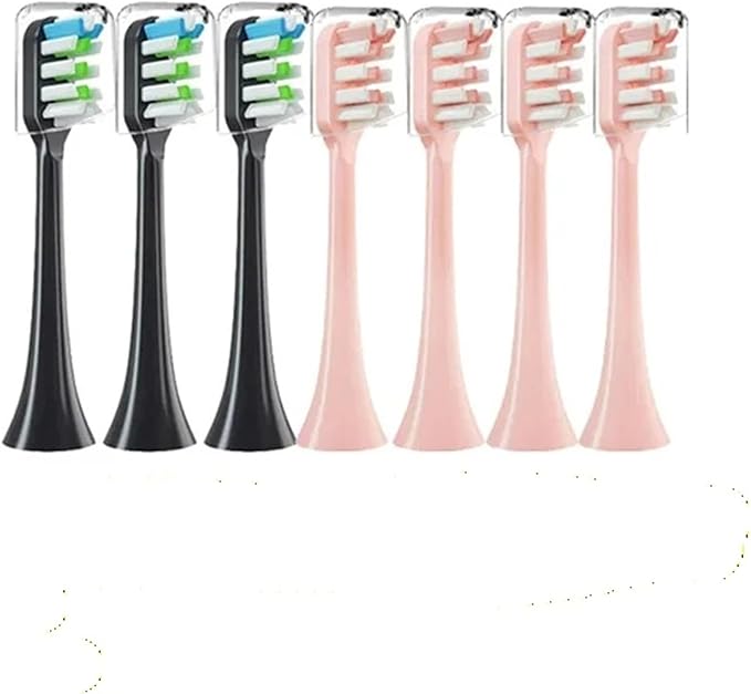 Sonic Electric Toothbrush Heads Compatible for X3 X5 X3U X1 V1 V2 Replacement Nozzles with Anti-dust Cap(3Black 4Pink)