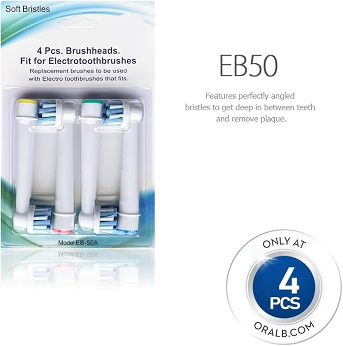 Brush Heads Refill Compatible for O bElectric Toothbrush Heads Replacement for Oral Nozzles D12 Cross(4pcs-EB50)