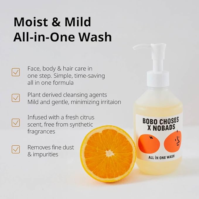 BOBO CHOSES x Moisturizing All-in-One Wash – Korea Family Cleanser Gentle &amp Paraben-Free Natural &amp Safe for Sensitive Skin
