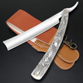 Professional Straight Razor with First Layer Cowhide Strop - Straight Edge Barber Razor Premium Stainless Steel Shaver Razor for Men Home &amp Salon Grooming Using