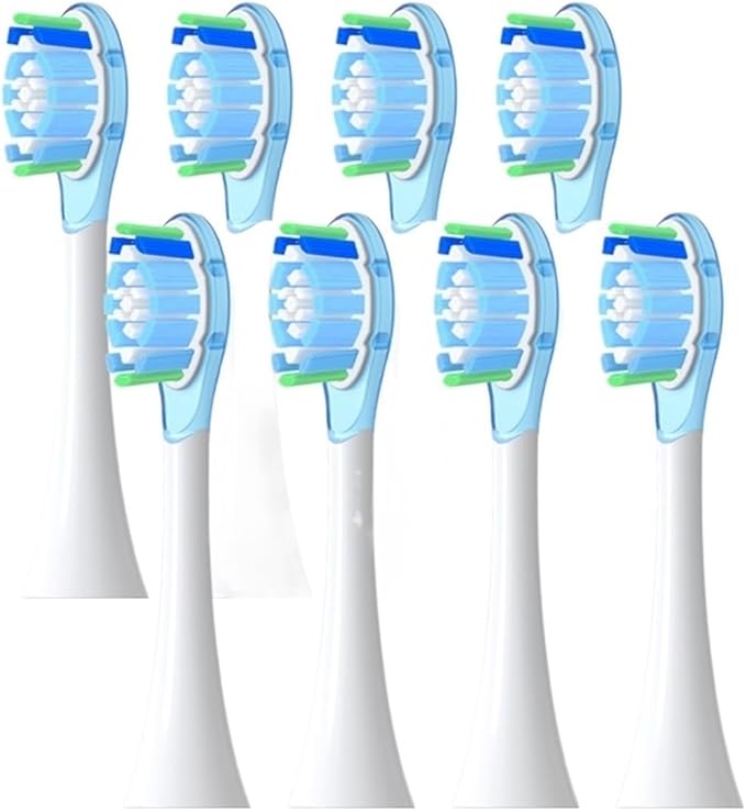 8Pcs Replacement Brush HeadsCompatible for Philip Diamond Series HX6064 HX6930 HX6730 Sonic Electric Toothbrush Vacuum Nozzle A3(8 Blue A3)