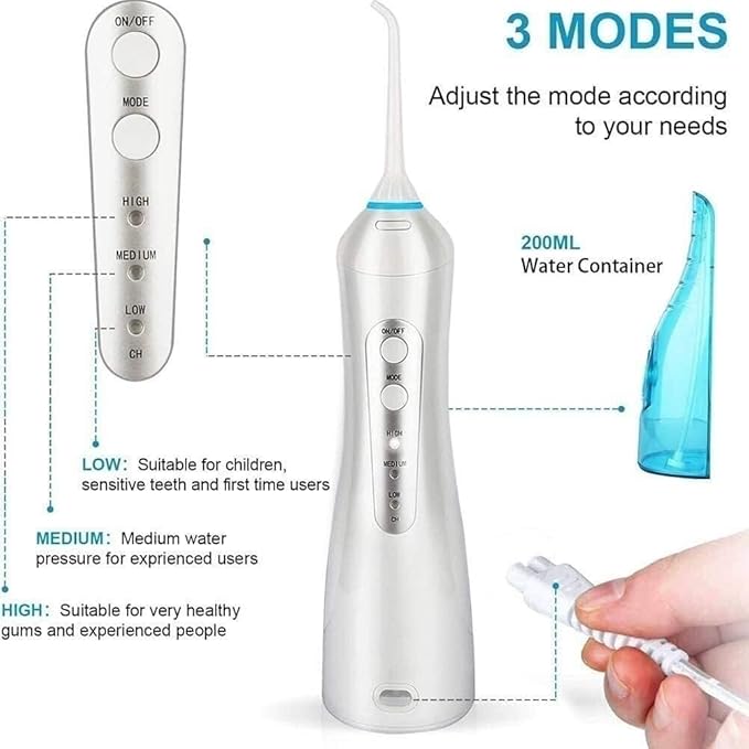 Cordless Water Flosser Oral Irrigator Portable Rechargeable Waterproof Teeth Cleaner for Home Travel Braces and Bridge Care