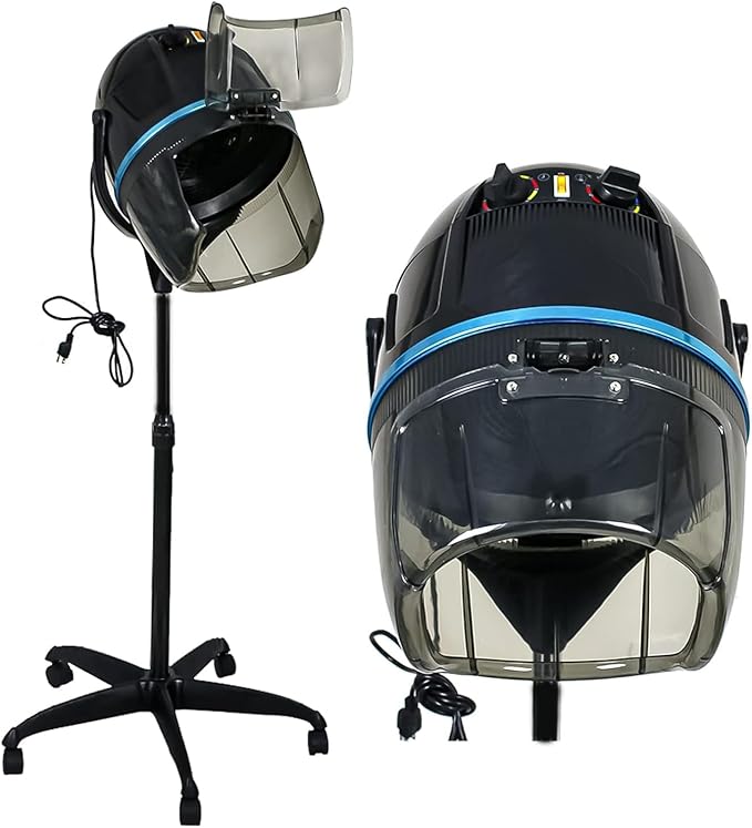 Stand Up Hair Dryer 850W Adjustable Floor Hooded Bonnet Hair Dryers with Rolling Wheels Professional Salon Equipment for Beauty Home Hair Drying