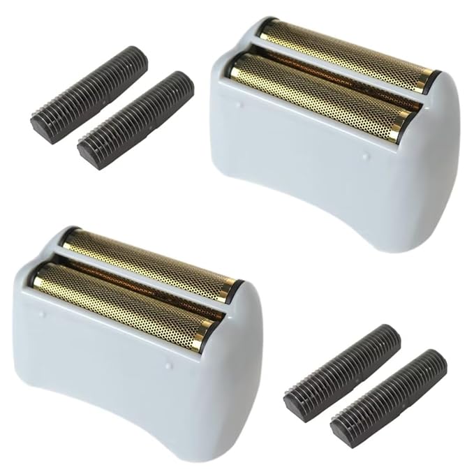 2-Sets Replacement Shaving Head &amp Cutter Blades with Hypo-Allergenic Gold Foil Head Compatible for Andis 17150(TS-1)/17155/17200