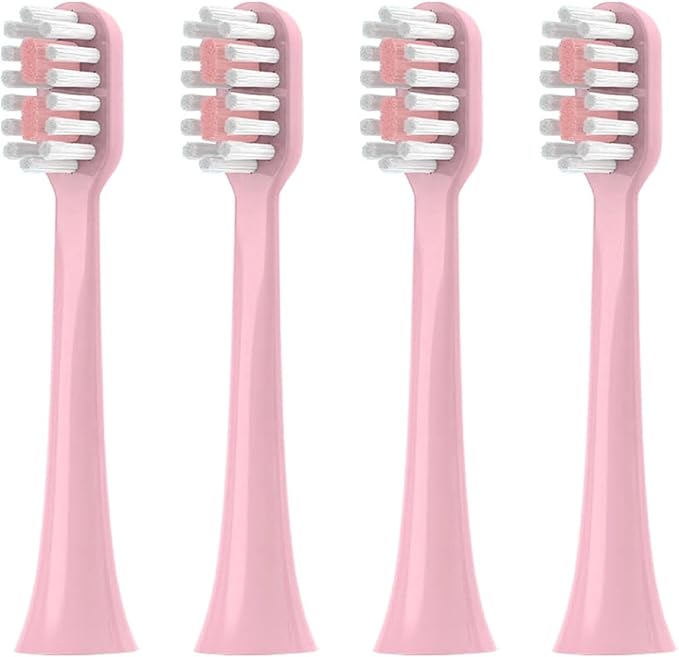 Compatible for Replacement Toothbrush Heads for Sarmocare S100 S200 S600 S700 S800 S900 S710 S820 S910 Electric for Hyundai X100(4pcs Pink)