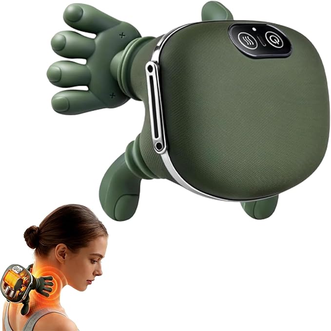 Neck Massager with Heat for Pain Relief Deep Tissue Cordless Rechargeable Neck and Shoulder Massager Portable Electric Back Massagers for Travel Office Home