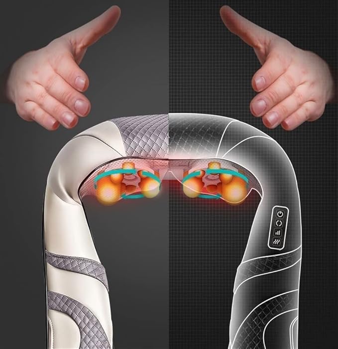 TOEWOE Neck Massager Neck and Back Massager with Heat Electric Deep Tissue Kneading Massage for Neck Shoulder Back Foot Leg Muscles Pain Relief