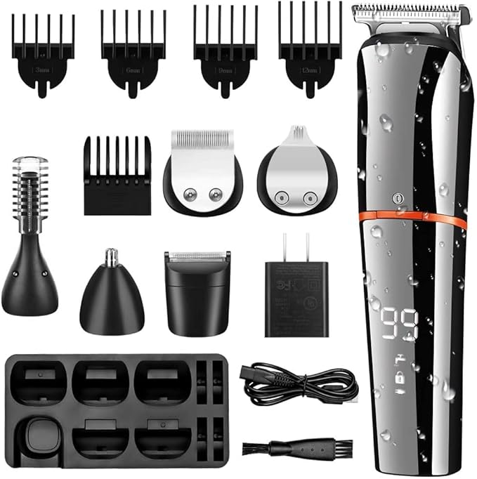 Hair Clippers for Men 6 in 1 Hair Trimmer Professional for Men Beard Facial Body Hair Clipper ?Waterproof ?Electric Grooming Eyebrow Nose Ear