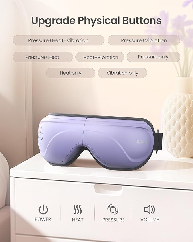 RENPHO Eye Massager with Heat and Cooling Birthday Gifts for Mom Dad Women Men Heated Eye Mask for Migraine Relief Reduce Strain Improve Sleep Eyeris 2