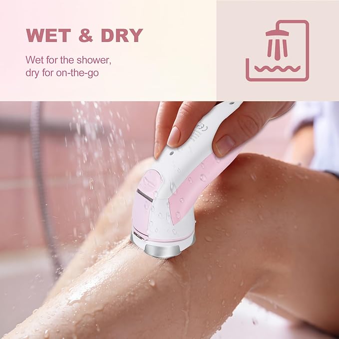 Electric Razors for WomenRechargeable Shaver for WomenLED Display Wet &amp Dry Waterproof Electric Razors for Body Face Legs Underarms and Bikini AreaPop-Up Trimmer Portable Travel Razor Pink