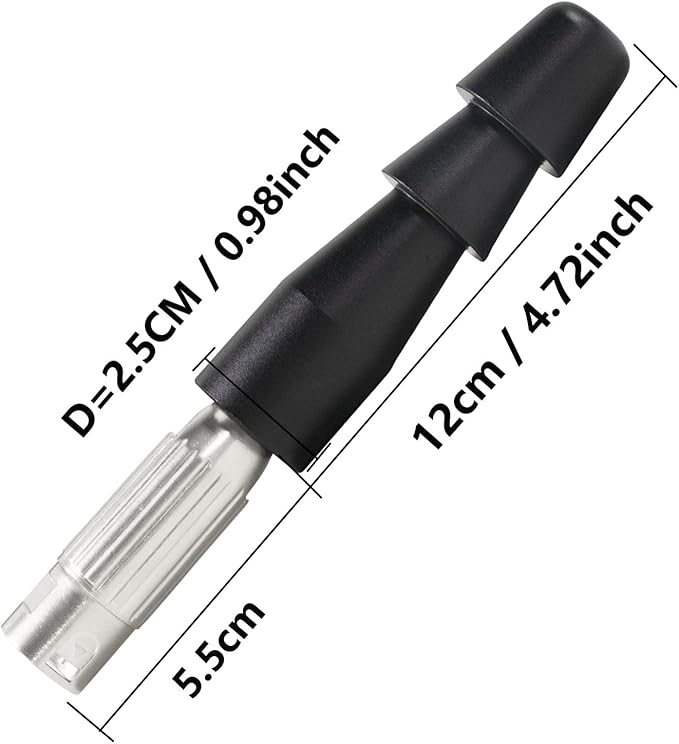 FREDORCH 3XLR Connector for Massager Reciprocating Linear Actuator End Connector DIY Adapter Attachments 2.5CM Diameter (3XLR Black)