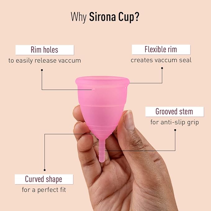 Sirona Reusable Menstrual Cup Medium (Pack of 2)| Reusable Period Cup | Tampon and Pad Alternative | Heavy Flow