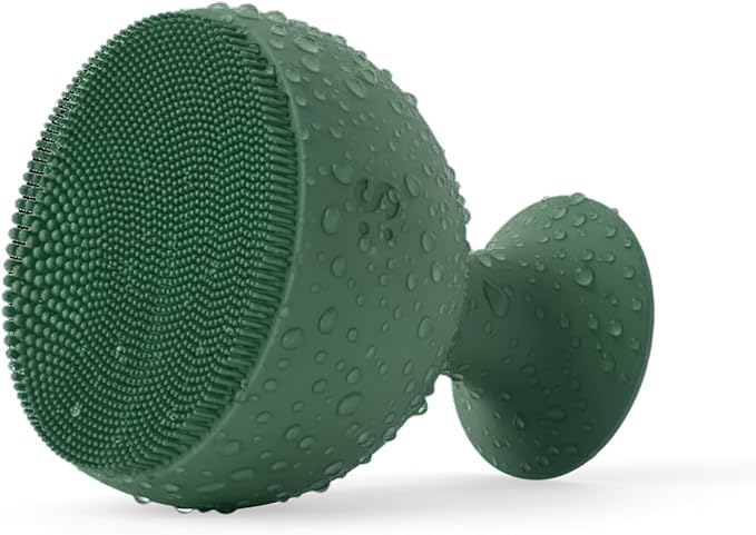 Palm Face Clean Pro⁺ - Electric Silicone Face Scrubber for Acne with 7000+ Sonic Pulses - IPX7 Waterproof Rechargeable Exfoliator with Slip-Free Grip 3 Speed Settings &amp Phthalate-Free - Forest
