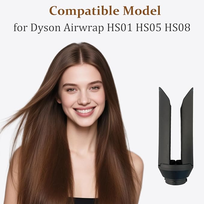 Hair Straightener Attachment for Dy-Son Airwrap HS01/HS05/HS08 Smoothing Attachment with Automatic Open/Close for Straight &amp Smooth Hair Black