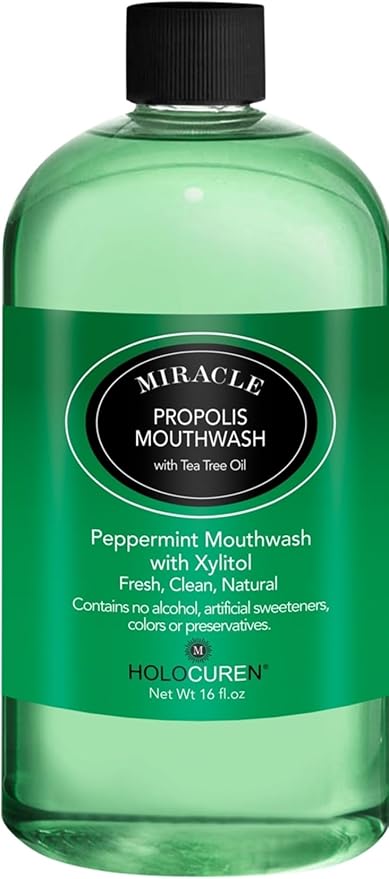 Miracle Propolis Oral Care Bundle with Mouthwash and Toothpaste 16 oz and 6.4 oz Fluoride-Free