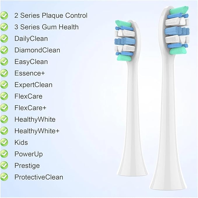 8pcs Replacement Toothbrush Heads Compatible with Philips Sonicare Replacement Electric Brush Head 4100 6500 6100 7500 5300 1100