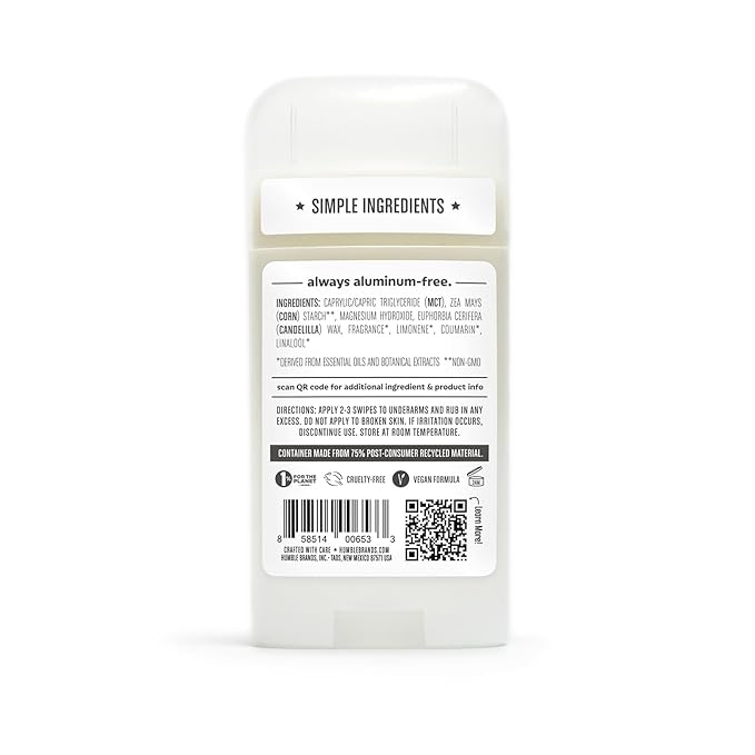 HUMBLE BRANDS Vegan Deodorant Sensitive Skin Trio with Palo Santo &amp Frankincense Mountain Lavender and Bergamot &amp Ginger 2.5 Ounce (Pack of 3)