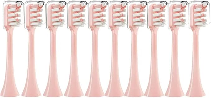 Replacement Brush Heads Compatible for X3 X5 V1 X3U 5-10pcs Bristle Toothbrush Sealed Packed(10 Pink)