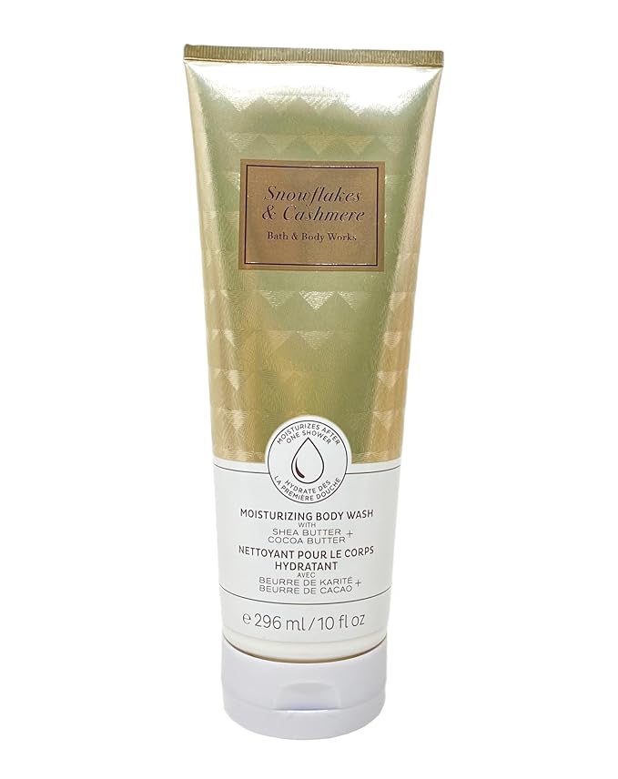 Bath &amp Body Works Snowflakes &amp Cashmere 2 Moisturizing Body Wash with a Shower Sponge