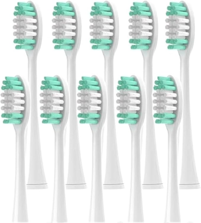 Electric Toothbrush Heads Compatible for Aquasonic Black Series/Series Pro/Vibe Series Unisex Replacement Nozzle(10PCS White)
