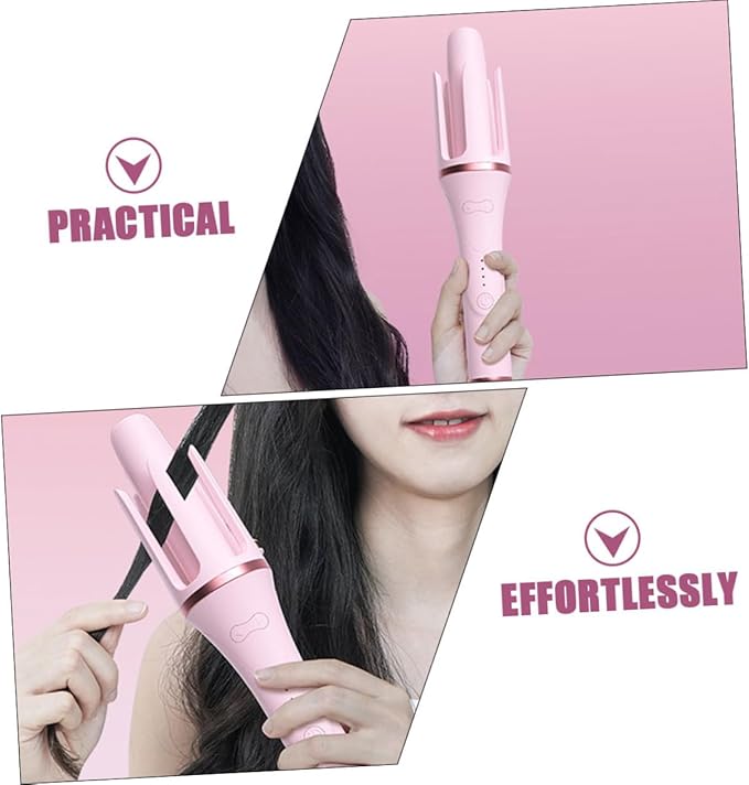 Automatic Hair Curler with Temperature Fast Heating Electric Curling Iron for Women Safe for Wet and Dry Hair Portable US Plug