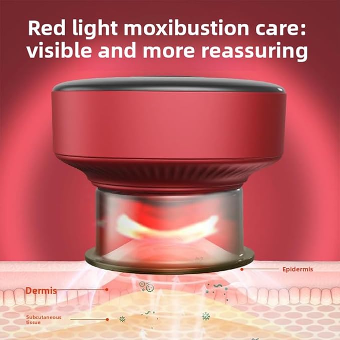Professional Cupping and Gua Sha Tool Therapy Device Digital Led Display Portable Moxibustion Care Massager for Body Skin Care Back Massager for Pain Relief Deep Tissue Relaxation and Comfort