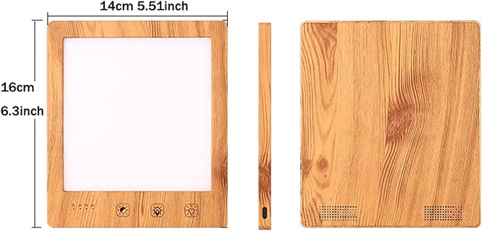Enjoy Home R.S. LED Wood Grain Light Therapy Lamp UV-Free 10000 Lux 4 Timer Settings 3 Color Temperature &amp Adjustable Brightness Daylight Lamp