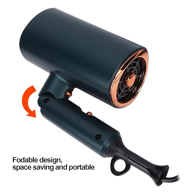 Hair Dryer Lightweight Compact Travel Hair Dryer With Folding Handle Quick Dry Power Airflow Portable Hair Dryer Smart Controls Ergonomic Mini Hair Dryer(#2)