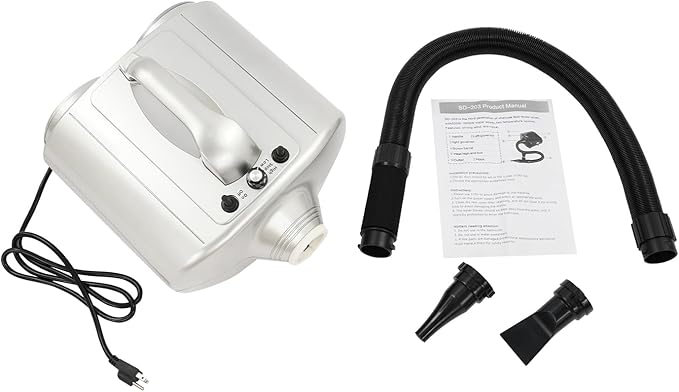 TFCFL Pet Grooming Hair Dryer 3600w Adjustable Temperature &amp Speed Dog Blower with 2 Nozzles Pet Dryer with Flexible Hose Safe Mesh Design for Home Pet Care Pet Shops Pet Beauty Shops ﻿ (Silv